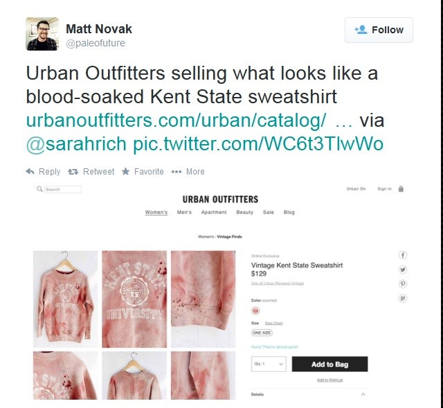 Urban Outfitters apologizes for selling Kent State sweatshirt wi ...