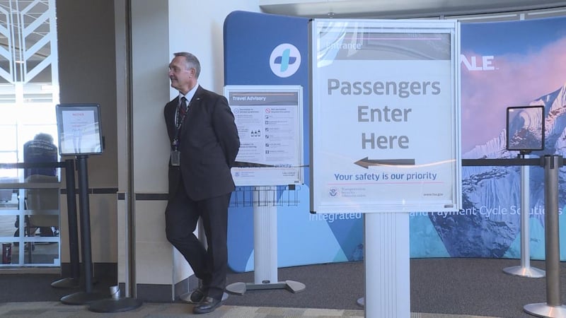 TSA supervisor Rick Spencer outside the security checkpoint at Dane County Regional Airport.